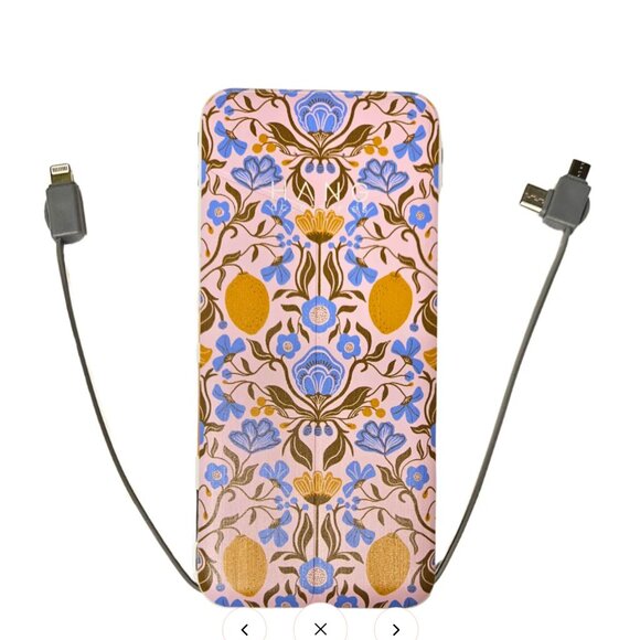 *NIB* Portable Phone Charging Bank in Amalfi Lemon Design - Picture 1 of 11